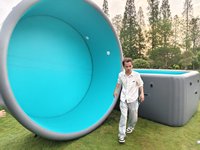 Aufblasbarer Pool Aufblasbarer Familien-Swimmingpool für Aufblasbaren Oberirdischen Spa-Pool für Familien-Außenbereich PVC-Material