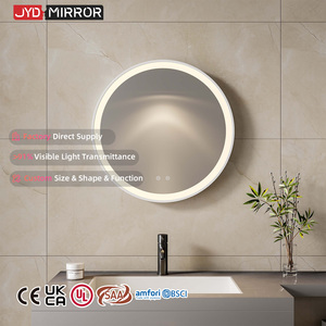 מראה אמבטיה עגולה עם תאורת לד, 60 ס\\\"מ, עם מסגרת, נגד אדים, מתכווננת, 24 אינץ', 3000k 4000k 6000k, סיטונאי - Product Image 1