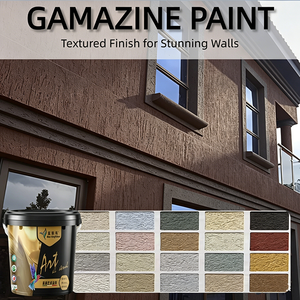 Pintura Gamazine Premium Blue Kingfisher, Revestimiento de Pared con Textura de Piedra, Acabado Decorativo para Interiores y Exteriores, para Cafeterías - Product Image 1