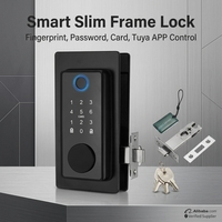 Cerradura de Puerta Inteligente Deve Slim Comercial sin Marco, Impermeable, con Tarjeta Electrónica, Digital, Biométrica, con Huella Dactilar, de Vidrio, Tuya