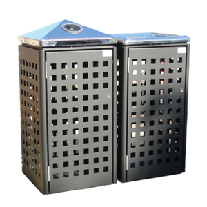 Poubelle de recyclage en <span class=keywords><strong>métal</strong></span> commerciale pour hôtel et restaurant - Poubelle de séparation des déchets écologique debout, rangement pour cuisine et salle de bain - Product Image 3