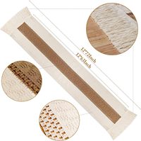 Nappe de table en coton et lin tissé à la main, style rétro américain, biodégradable, rayée, en coton naturel, tissage à l'épissure