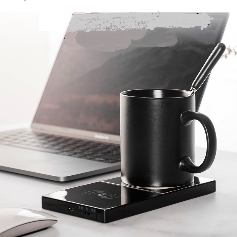 Usb 2 в 1, зеркальная кружка из нержавеющей стали с беспроводным зарядным устройством