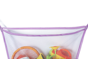 Kids Space-Saving Heavy Duty Wall Mounted Hanging Mesh Shower Caddy Organizer Foldable <b>Bath</b> Toy <b>Storage</b> Corner Hooks Single - Product Image 5