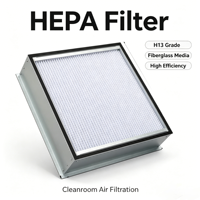 Nouveau filtre HEPA à plis profonds haute efficacité 99,95 % pour purificateur d'air, média en fibre de verre, systèmes CVC, dimensions personnalisables