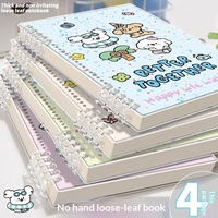Cuaderno de Dibujos Animados de Perros para Niñas, Diseño de Hojas Sueltas, Tamaño B5, para Estudiantes de Secundaria/Preparatoria