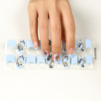Vente en gros de stickers adhésifs pour ongles en gel semi-durcis, écologiques, brillants, style français et japonais, 20 autocollants par paquet
