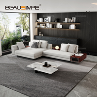 Roger Luxus Ausziehbares Gepolstertes Italienisches Samt-Sofa Weiß L-Form 7-Sitzer Modernes Hochwertiges Villa Wohnzimmer Sofa-Set