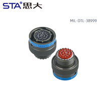 Connecteur 6 positions de la série MIL-Spec D38999 II GJB599 27599 MS27484T/JTG06R, broches mâles/prises femelles à sertir MS27484T8B35P/S
