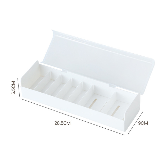 7 Compartments Cable Storage Box with Translucent Lid Desktop Charger Earphone Cord Organizer
