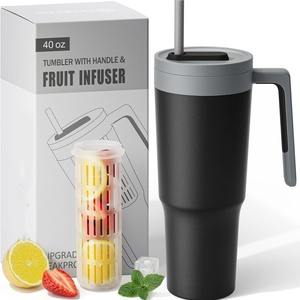 40oz Stainless Steel Vacuum Tumbler With Handle Straw <b>Double</b> <b>Wall</b> Insulated Travel <b>Mug</b> Custom Logo - Product Image 2