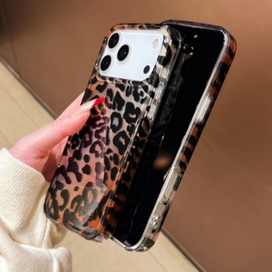 Senyork high quality leopard print transparent gloss IMD mobile phone <b>case</b> for <b>iPhone</b> 17 16 15 14 pro max wholback cover - Product Image 5