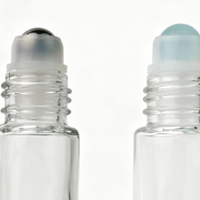 Flacon de parfum vide de luxe en verre avec bille métallique, flacon roll-on rechargeable