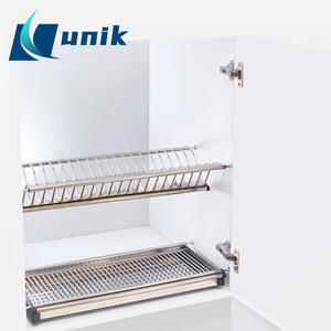 Escurridor de Platos Enrollable de Acero Inoxidable Ajustable para Montar en la Pared, con Cubierta, para Almacenamiento de Platos y Tazones - Product Image 2