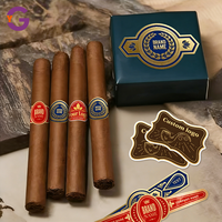 Étiquettes personnalisées découpées sur mesure, écologiques, imperméables, pour cigares, avec logo, autocollantes, dorées, à paillettes, estampage à chaud rouge, vinyle brillant/mat
