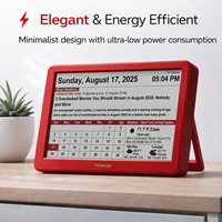 Kylendar Calendrier intelligent Wi-Fi 7 pouces avec écran E-Paper protecteur pour les yeux, 4 modes, horloge mondiale, météo et actualités, mise à jour automatique, affichage de bureau