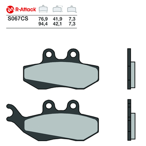 Pastillas de Freno para Motocicleta R-Attack S067CS, de Carbono Cerámico, Delanteras y Traseras, Homologadas R90 - Product Image 1
