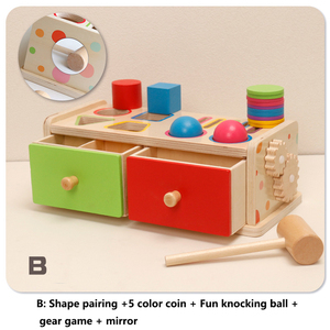 Boîte à <span class=keywords><strong>tiroir</strong></span> <span class=keywords><strong>Montessori</strong></span> multifonctionnelle en bois à double <span class=keywords><strong>tiroir</strong></span> pour enfants, jouets de développement de l'intelligence pour l'éducation précoce - Product Image 6