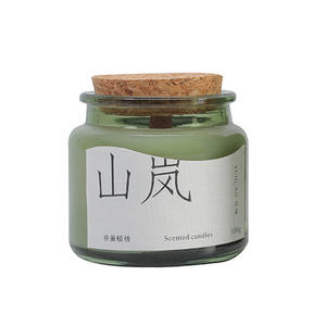 Bougie d'aromathérapie en liège vert, en cire de soja, parfumée, pour la maison, cadeau créatif de niche, vente en gros - Product Image 1