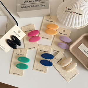 Candy Colors Oval Hair Clip Gold Logo Side Bangs Clip Set TikTok Famous Gentle Grip - Product Image 4