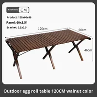 Conjunto de Mesa y Sillas Plegables de Bambú para Exteriores, Ligeras, Duraderas y Portátiles para Campamento y Picnic