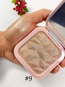 Vegan Glow Face Iluminating Makeup Highlighter Palette Etiqueta privada Prensado Shimmer Powder Logotipo personalizado Resaltadores de bronce - Product Image 4