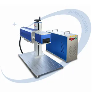 Mesin pemotong penanda Laser, 20W 30w Rf Co2 Galvo penanda Co2 untuk katup kuningan kulit Denim kertas Jeans