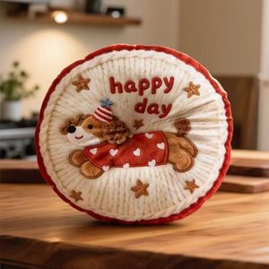 Cartoon Dog Round Cushion Plush Lumbar Support Pillow For Living Room Bedroom Study Office Chair Seat Pad - Product Image 4