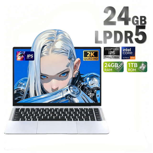 Ultra Slim 1.16kg 14 Inch Intel Core Ultra 5 125U AI Laptop LPDDR5 24GB 1TB SSD Business Notebook Ordenador Portatil Ultraligero