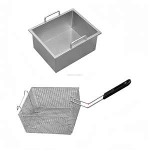 Freidora comercial de doble tanque y doble cesta de 8L + 8L con temporizador, ideal para pollo frito, patatas fritas y albóndigas. - Product Image 6