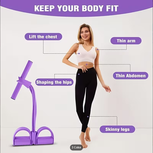 Fasce di Resistenza - 4 Tubi Elastici per <span class=keywords><strong>Esercizi</strong></span> Total Body, <span class=keywords><strong>Addominali</strong></span>, Vogatore e Attrezzatura Fitness - Potenziamento Muscolare - Product Image 5