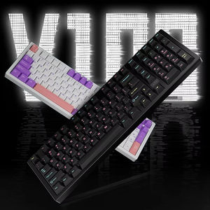 คีย์บอร์ดเกมมิ่ง ATK V100 PRO กึ่งอะลูมิเนียม Cherry Mechanical, ไฟ RGB สามโหมด, ตั้งโปรแกรมได้, ตอบสนองรวดเร็ว, ออกแบบตามหลักสรีรศาสตร์ - Product Image 1