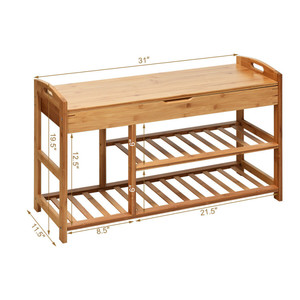 Organized Clutter-Free Boot & Shoe <b>Bench</b> with Openable <b>Seat</b> Wooden Entryway Storage Rack for Living Room Dining & Hotel Mudroom - Product Image 5