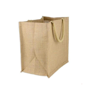 Sac fourre-tout moyen en jute réutilisable pour les courses, sac de transport en fibres naturelles pour supermarché, commerce de détail et emballage alimentaire - Product Image 4