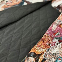 Veste en tissu jacquard respirant et écologique en coton pour femme, avec fermeture éclair et col rabattable, faible MOQ, personnalisable