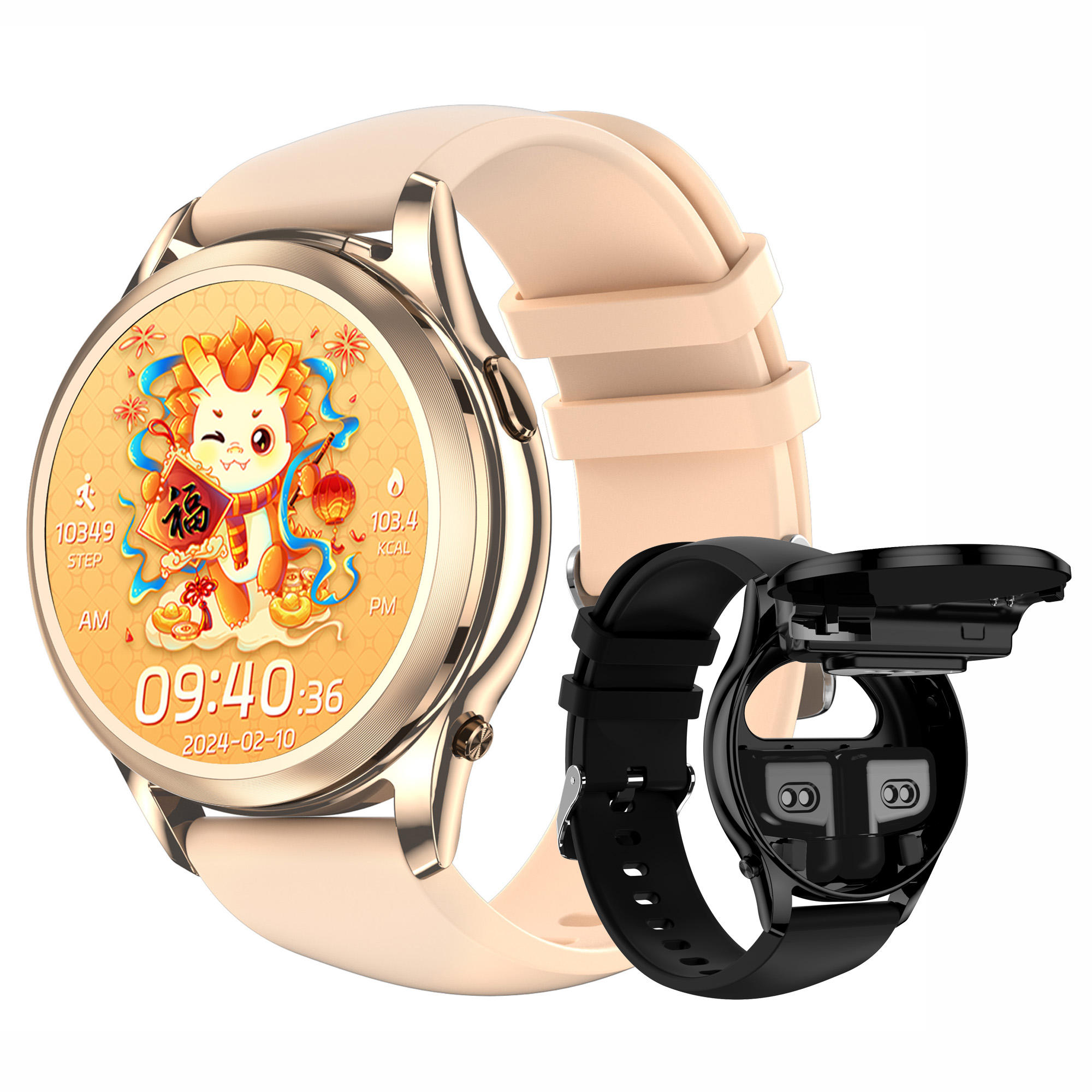 X17 Mini 2 in 1 Smart Watch With Earbuds 1.27Inch Screen Waterproof Heart Rate Monitoring Sport Tracker Smartwatch Men