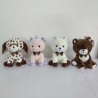 Peluche en coton biologique Super Douce, Rembourrage en coton PP, Modèle Assis Quatre Animaux (Chien, Licorne, Chat, Ours en Peluche), Anti-stress