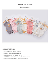 4 pièces Ensembles de vêtements pour bébé en coton Styles variés Combinaison pour bébé nouveau-né à manches courtes Vente en gros ODM 0-9 mois