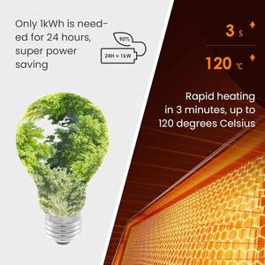 เครื่องทำความร้อนติดผนังแบบเร็ว ใช้ไฟฟ้า อินฟราเรด คาร์บอนคริสตัล แผงทำความร้อนแบบรังสี สำหรับห้องนอน - Product Image 2