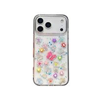 Coque arrière transparente en TPU motif sport DIY arc-en-ciel pour iPhone 17 Air 16 15 Pro Max, avec papillons et arcs-en-ciel mignons