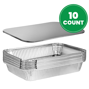 Barquette alimentaire rectangulaire en aluminium de 1000 ml avec couvercle en PP de qualité alimentaire, pour pain, barbecue, jetable, écologique, pour usage domestique - Product Image 1