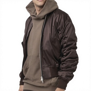 Chaqueta Bomber Personalizada Unisex de Satén con Cierre de Cremallera, Manga Larga, Secado Rápido, Transpirable y Reversible, para Uso Casual de Invierno, Venta al Por Mayor - Product Image 2