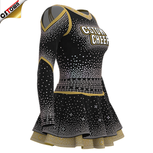 Custom Logo Skirts for Girls <strong>Cheer</strong> <strong>Leader</strong> Rhinestones Cheering Costume Designs <strong>Sexy</strong> Sublimation <strong>Cheer</strong> Uniform - Product Image 4