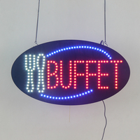 Panneau BUFFET LED Lumineux de 15x27 pouces, Restaurant Led Publicité Magasin Affichage Intérieur Led Animé Signalisation pour Boutique Décoration Murale