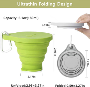Bouteilles d'eau pliables en silicone sans BPA réutilisables, gobelets pliables pour la salle de <span class=keywords><strong>sport</strong></span>, le camping, la randonnée, les voyages, les sports - Product Image 6