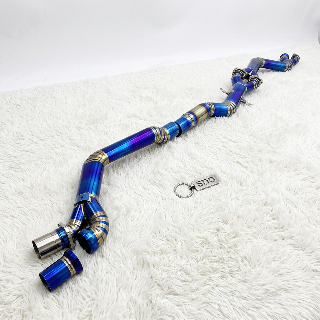 VantaFlow Ultra Lightweight Burnt Blue Titanium Mid Pipe Section for BMW M3 E46 3.2L 2000-2006 Performance Racing Exhaust