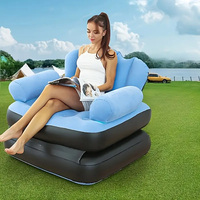 Canapé-lit gonflable à double usage PVC épaissi Paresseux Cinq-en-Un Moderne Nouveau Pliable Inclinable Salon Extérieur Transfrontalier