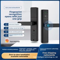 Stockage de données en nuage connecté en WiFi Serrure intelligente de poignée de porte Système de gestion des fabricants de portes en bois à usage intensif Carte d'hôtel Lockly