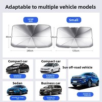 Pare-soleil télescopique pliable en titane argenté pour pare-brise de voiture