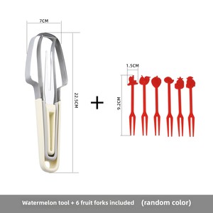 Utensilio de Cocina Multifuncional Tres en Uno de Acero Inoxidable, Cortador Manual de Sandía, Divisor de Frutas, Herramientas Manuales de Bambú - Product Image 6
